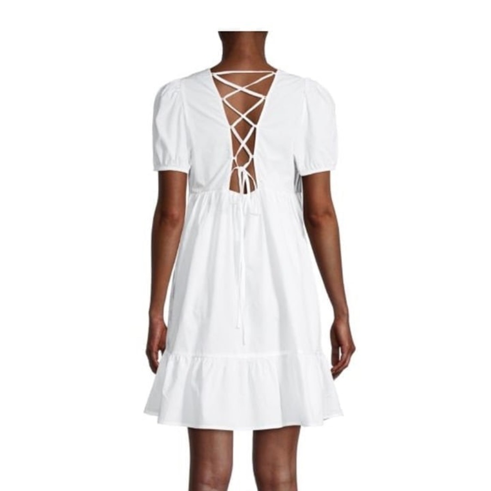 New With Tags White Midi Puff Sleeve Dress